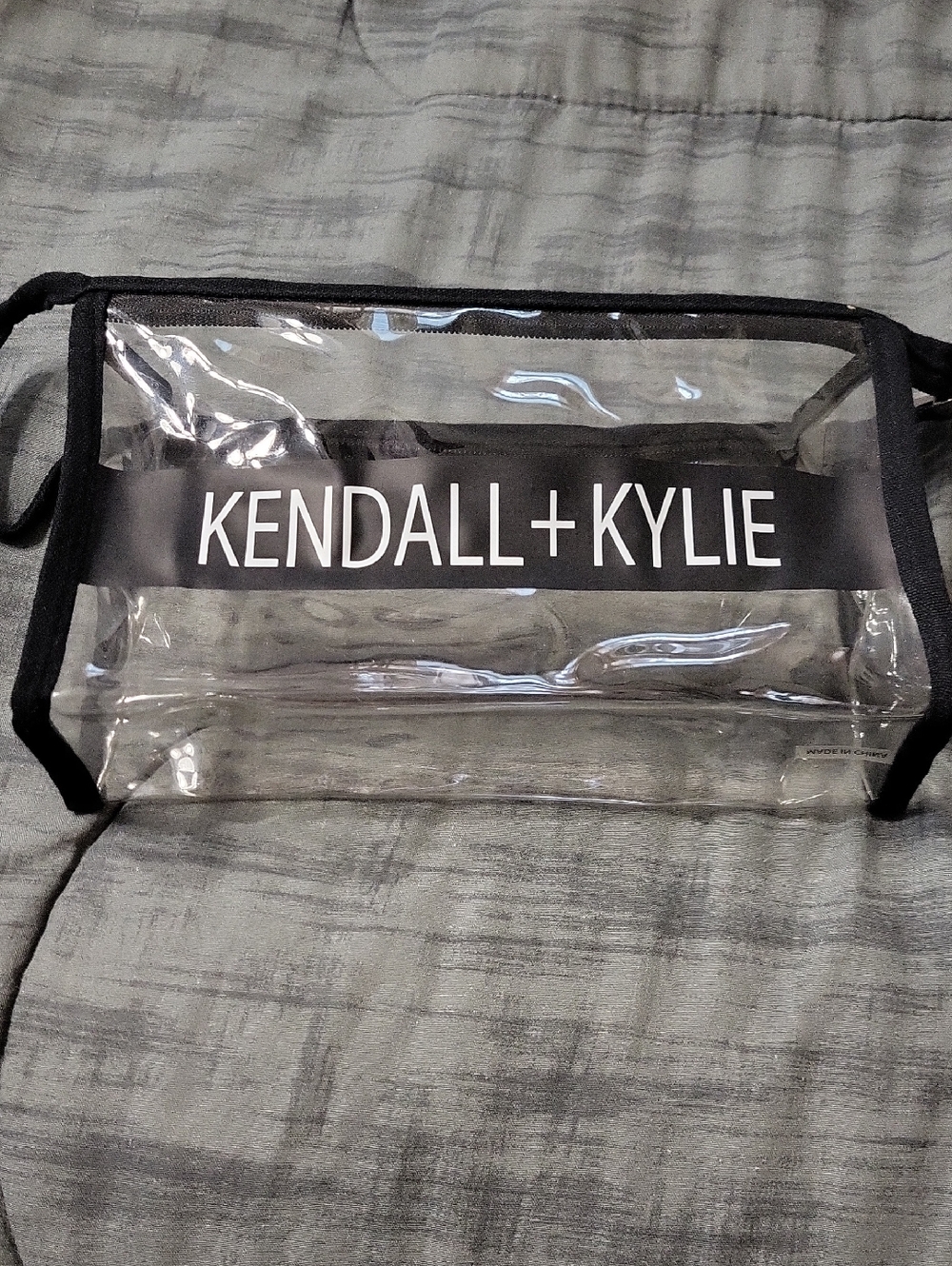Kendall & Kylie Clear Cosmetic Pouch with Black Trim